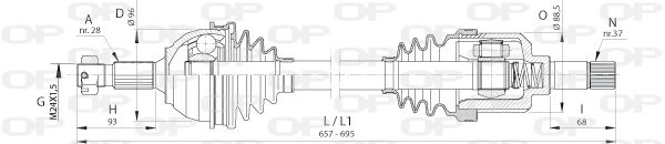 OPEN PARTS Приводной вал DRS6388.00